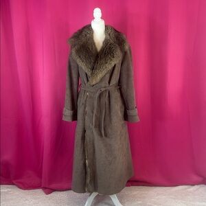 Vintage 60s 70s Count Romi fur lined coat, 14